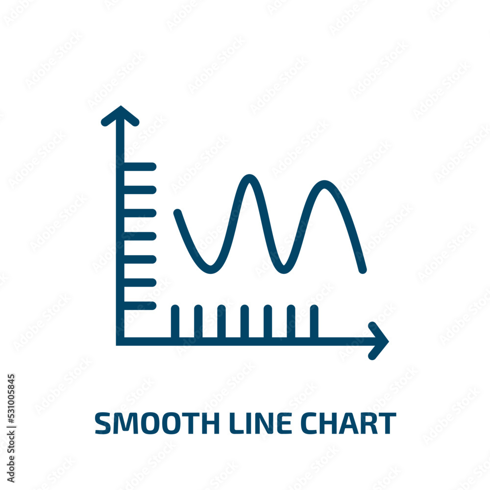 Poster smooth line chart icon from business collection. thin linear smooth line chart, chart, data outline 