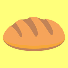 Round bread, illustration, vector, cartoon