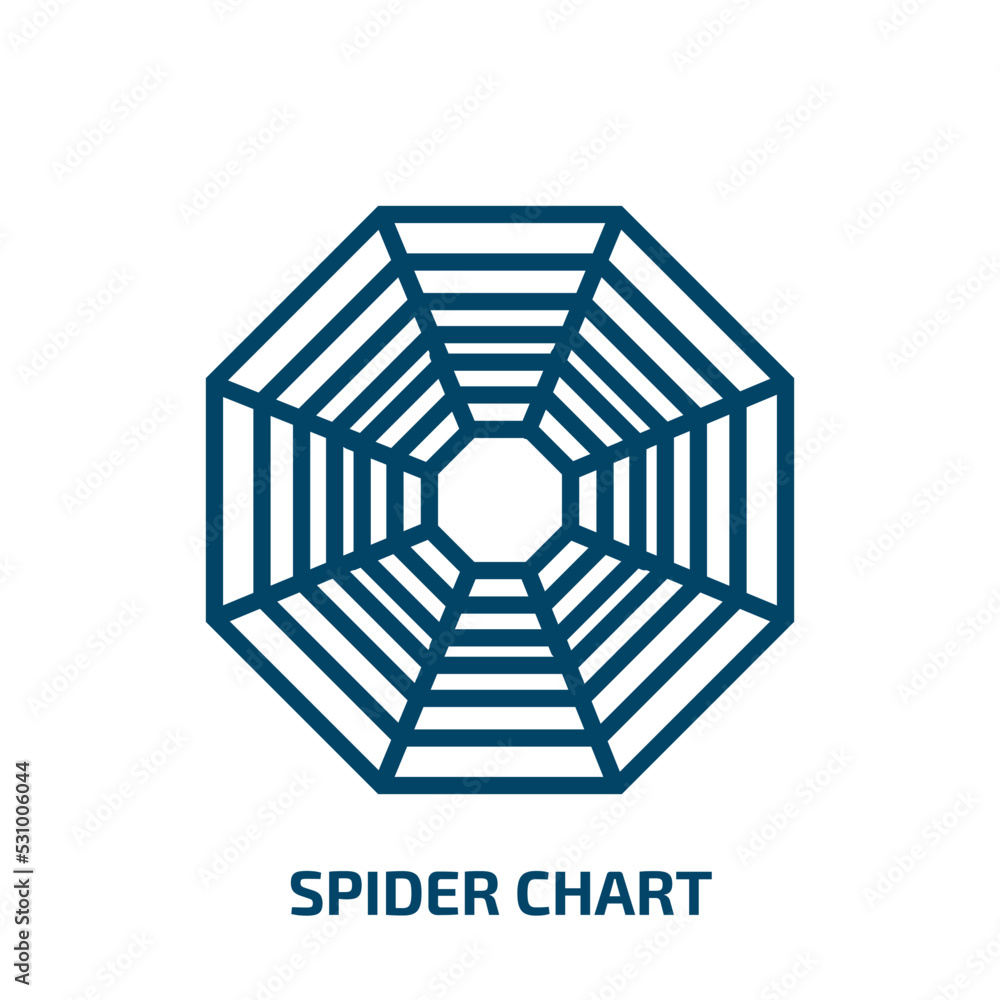 Poster spider chart icon from business collection. thin linear spider chart, chart, diagram outline icon is