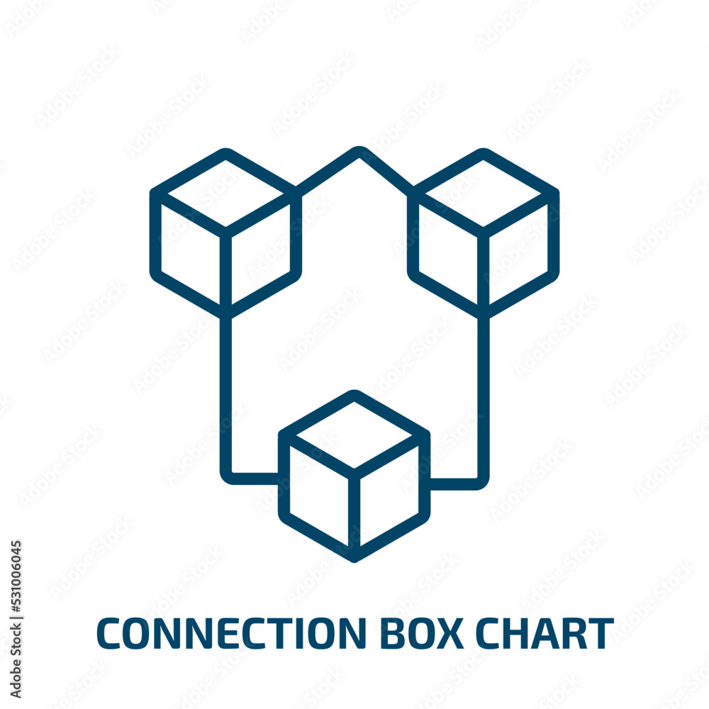 Poster connection box chart icon from business collection. thin linear connection box chart, presentation, 