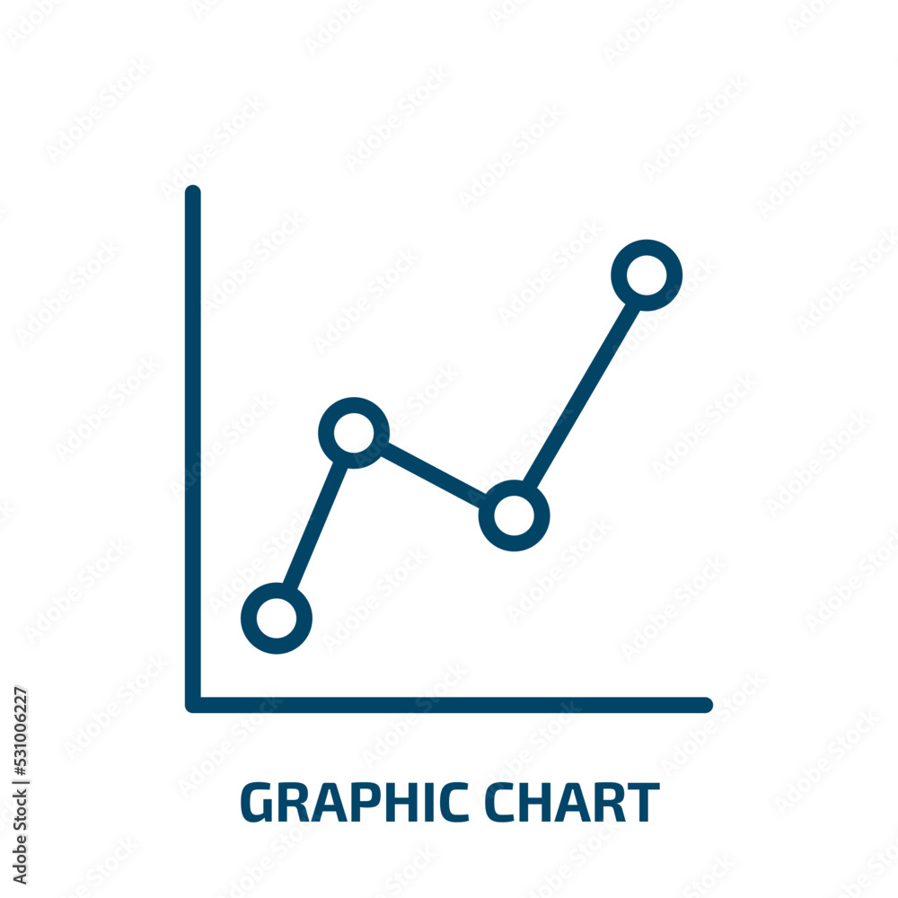 Poster graphic chart icon from business collection. thin linear graphic chart, chart, arrow outline icon is