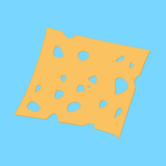 Piece of cheese with holes, illustration