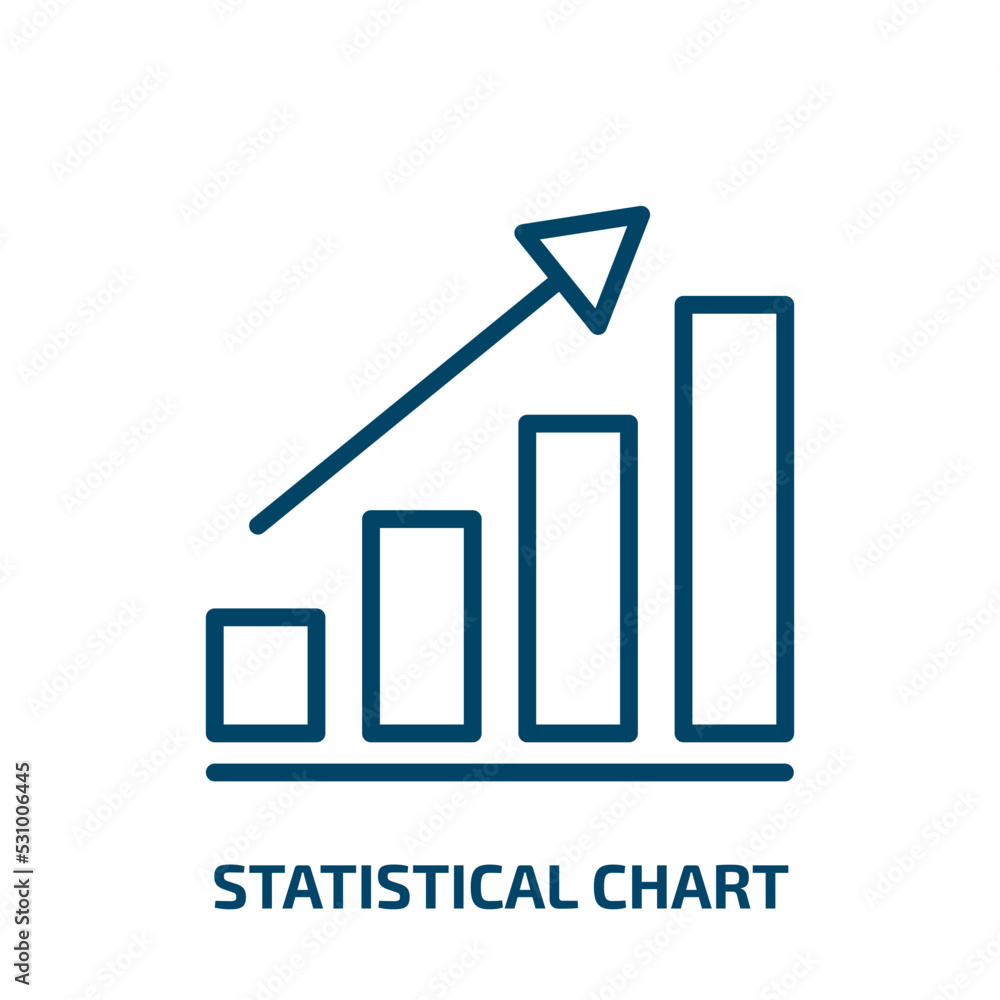 Poster statistical chart icon from business collection. thin linear statistical chart, arrow, presentation 