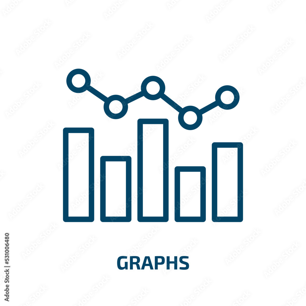 Poster graphs icon from business collection. thin linear graphs, business, graph outline icon isolated on w