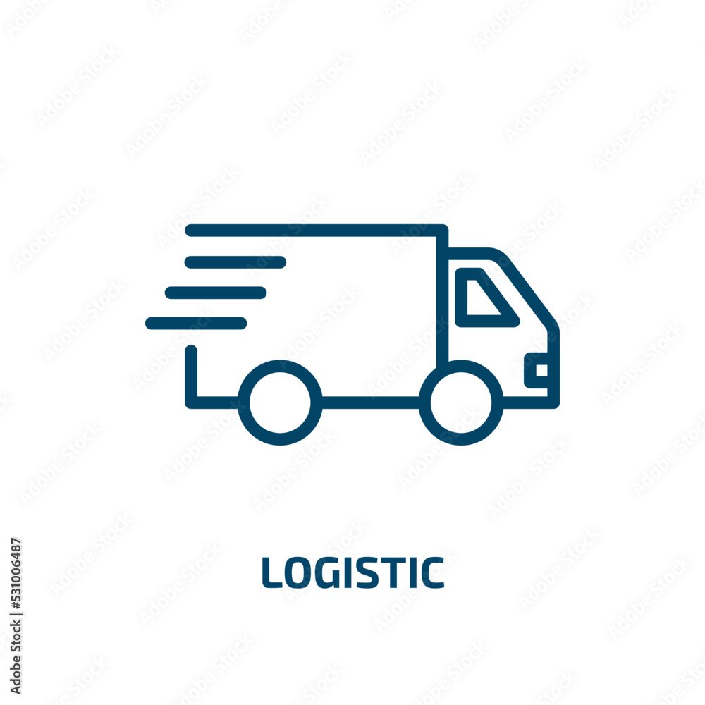Poster logistic icon from business collection. thin linear logistic, shipping, box outline icon isolated on