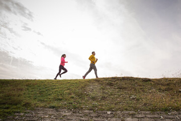 Running together while enjoying