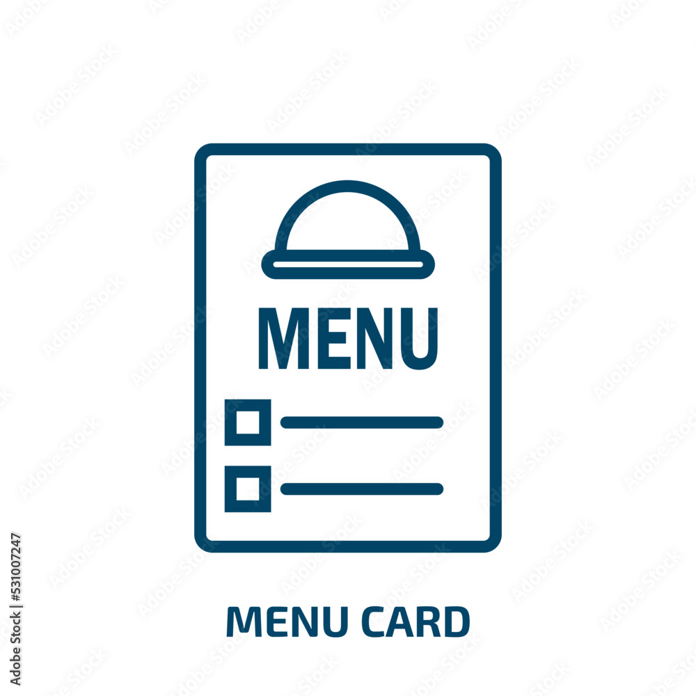 Poster menu card icon from bistro and restaurant collection. thin linear menu card, menu, card outline icon