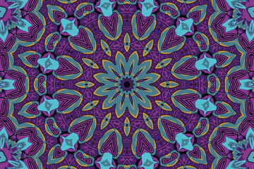 Colorful ethnic festive abstract floral vector pattern