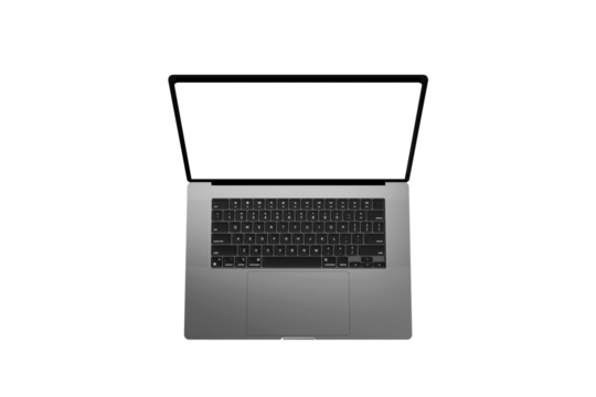 Modern premium laptop vector mockup with transparent background PNG