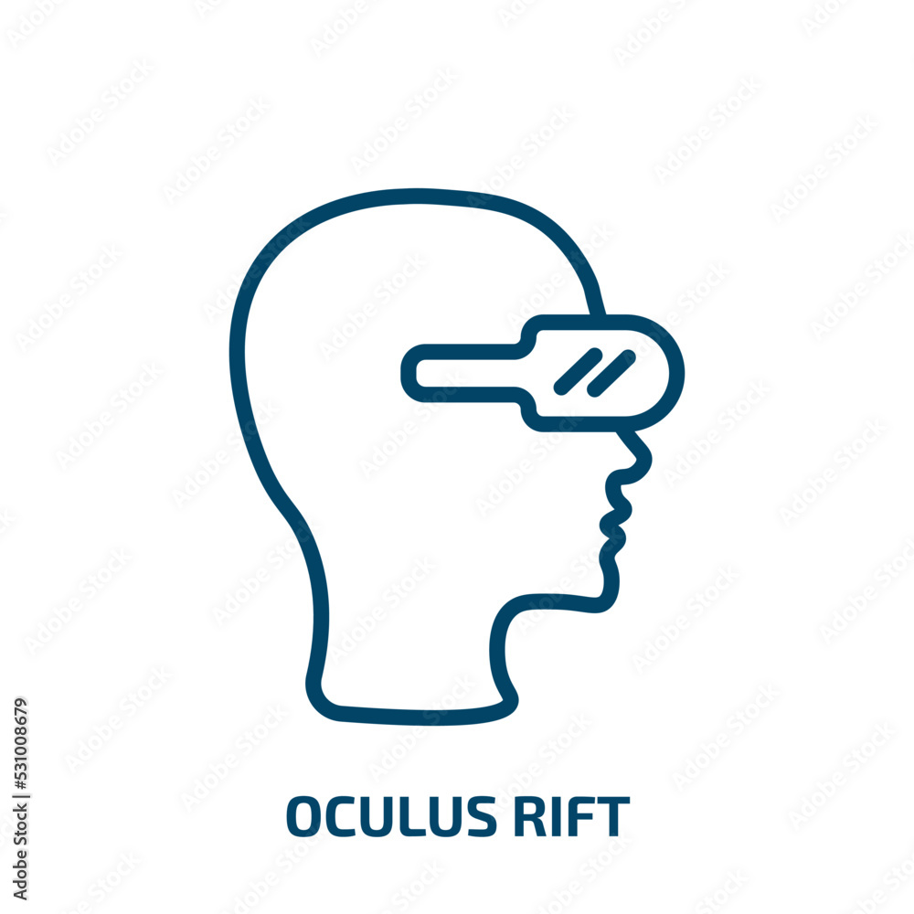 Poster oculus rift icon from artificial intellegence and future technology collection. thin linear oculus r