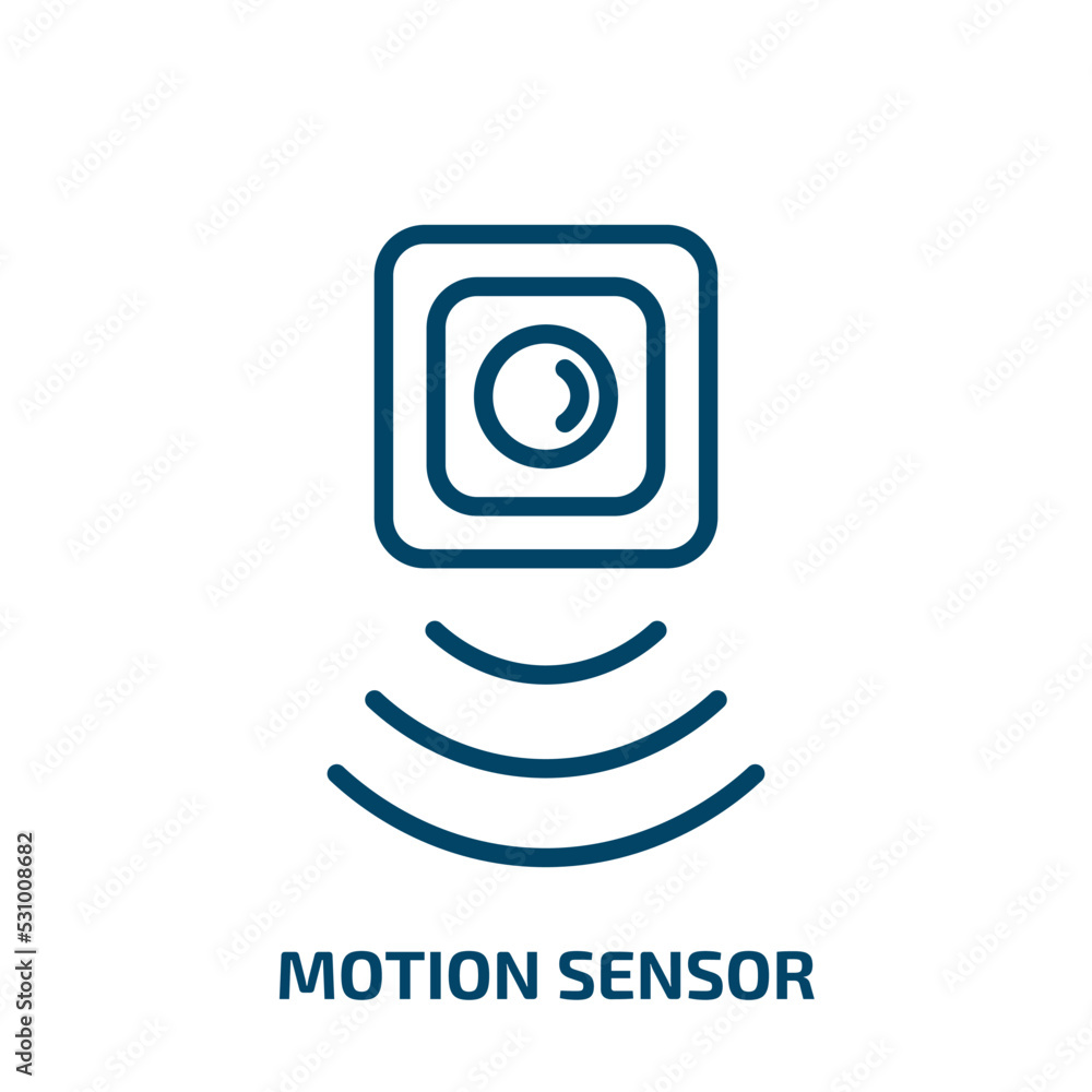 Poster motion sensor icon from artificial intellegence and future technology collection. thin linear motion