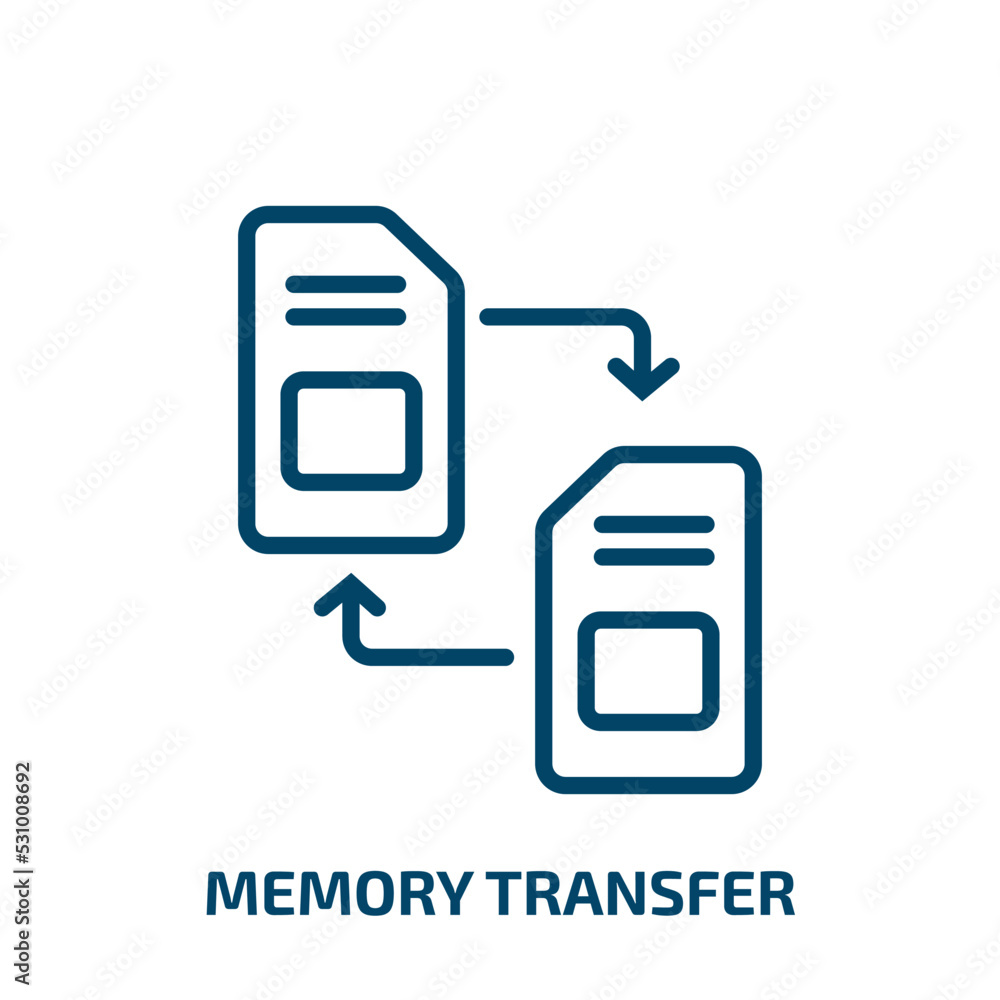 Poster memory transfer icon from artificial intellegence and future technology collection. thin linear memo