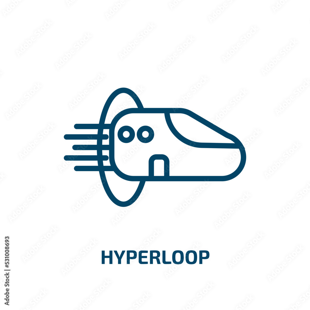 Poster hyperloop icon from artificial intellegence and future technology collection. thin linear hyperloop,