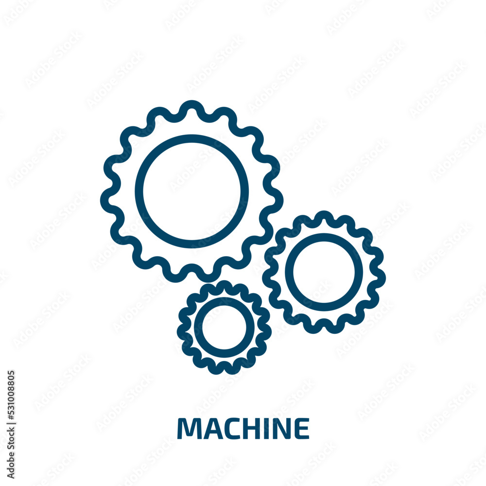 Poster machine icon from artificial intellegence and future technology collection. thin linear machine, com