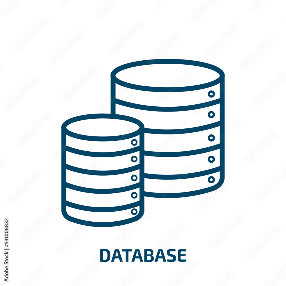 Poster database icon from artificial intellegence and future technology collection. thin linear database, d