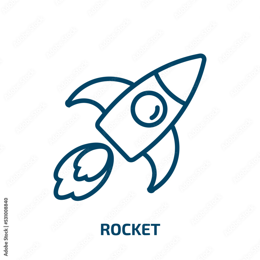 Poster rocket icon from artificial intellegence and future technology collection. thin linear rocket, ship,