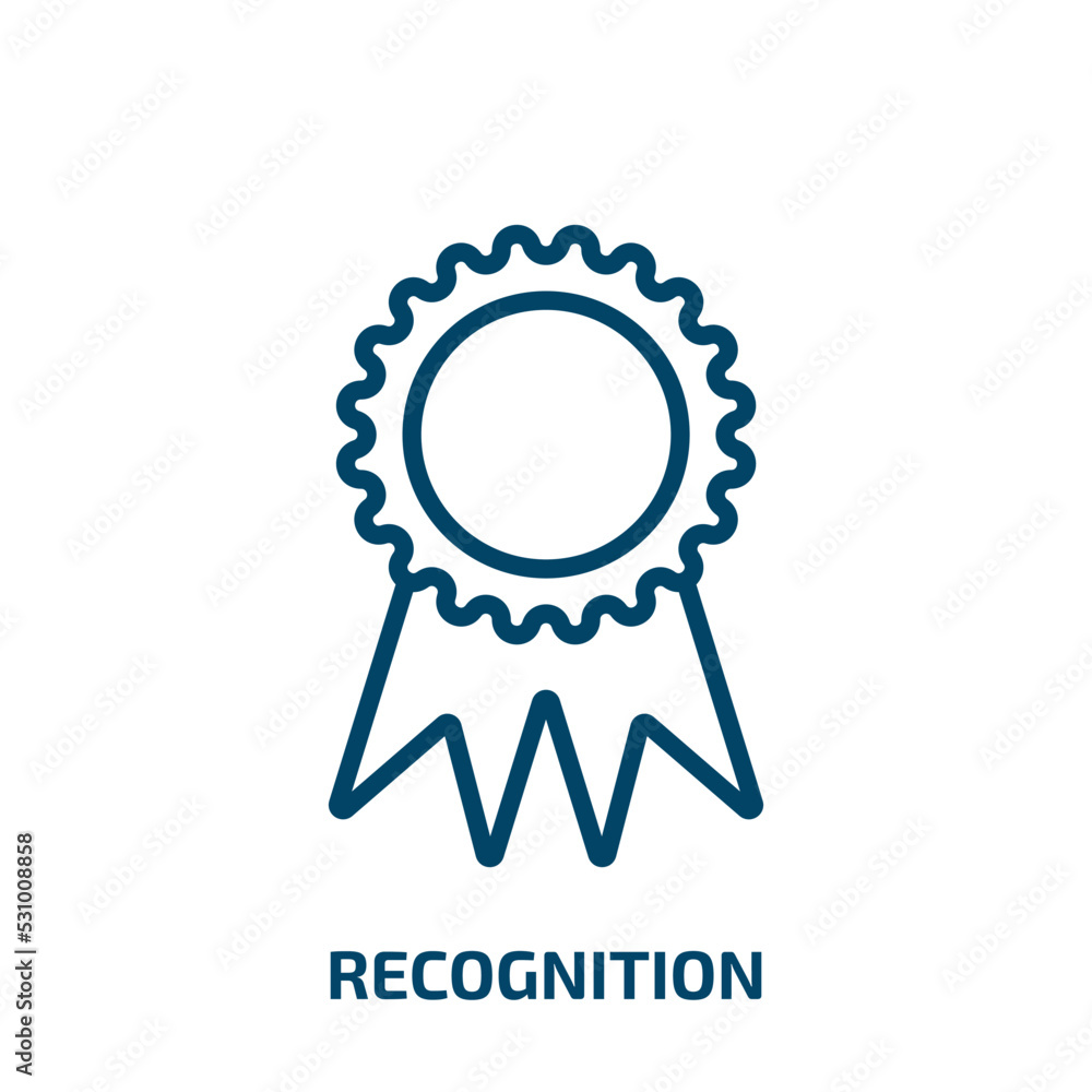 Poster recognition icon from artificial intellegence and future technology collection. thin linear recognit