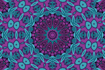 Colorful ethnic festive abstract floral chrysanthemum vector pattern