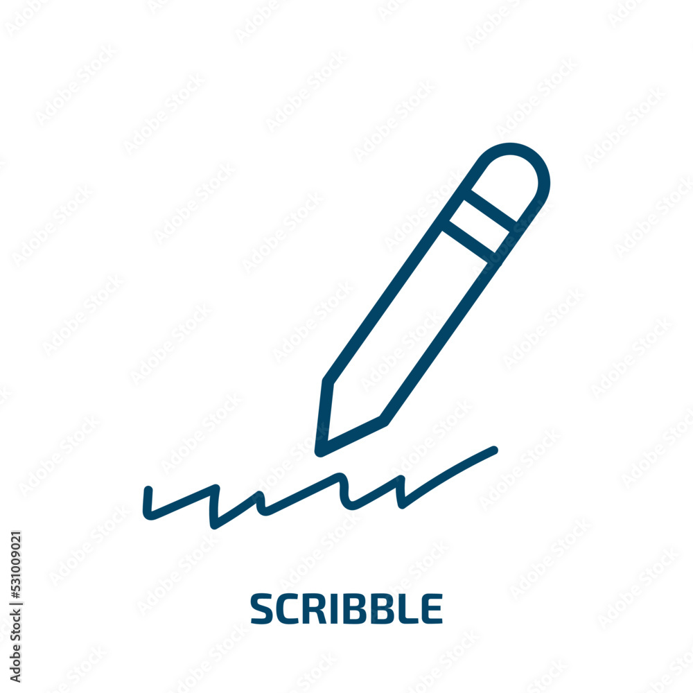 Poster scribble icon from art collection. thin linear scribble, doodle, sketch outline icon isolated on whi