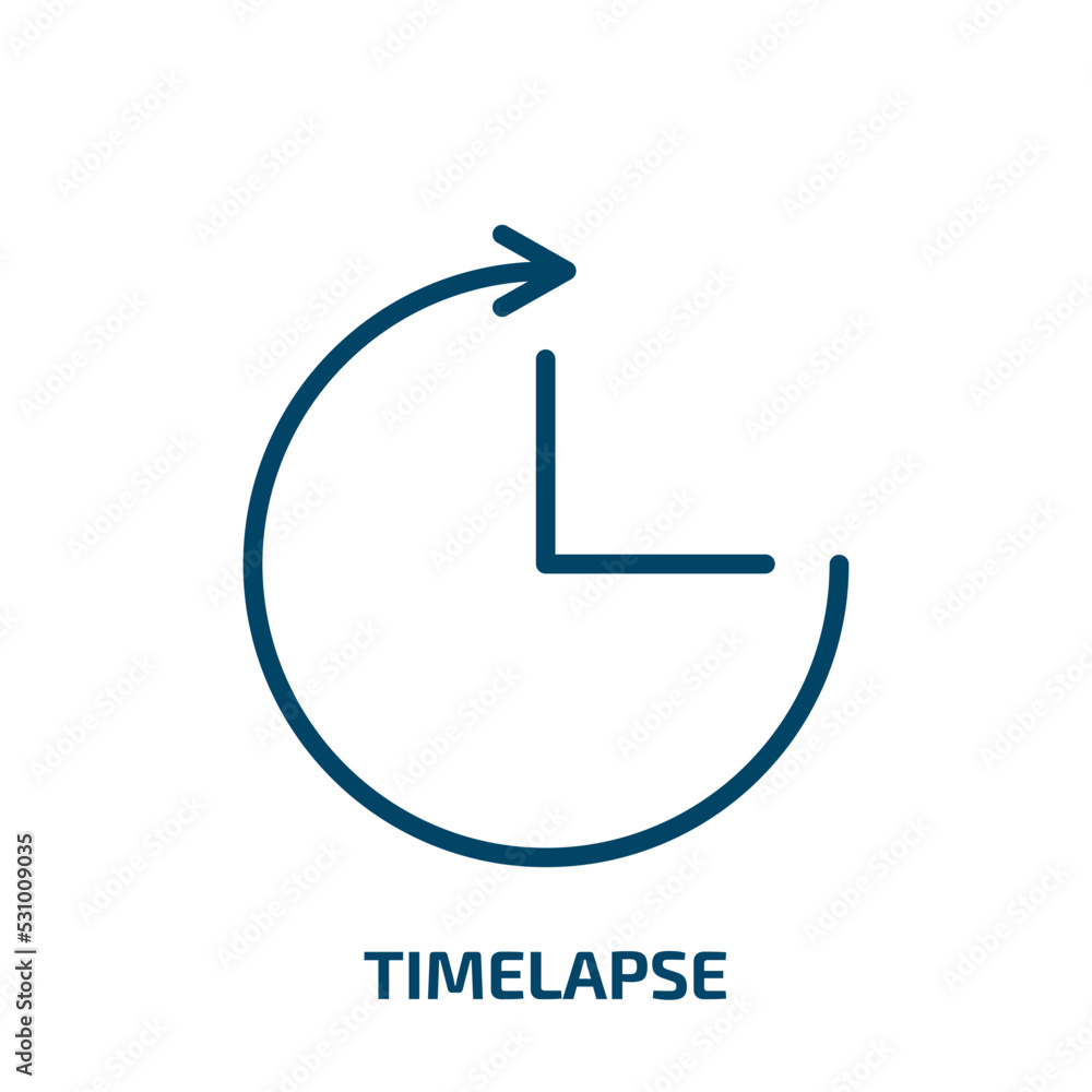 Poster timelapse icon from art collection. thin linear timelapse, business, lapse outline icon isolated on 