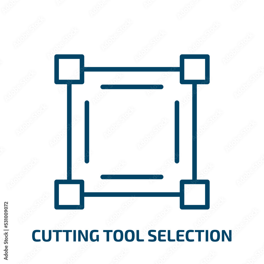 Poster cutting tool selection icon from art collection. thin linear cutting tool selection, tool, cut outli