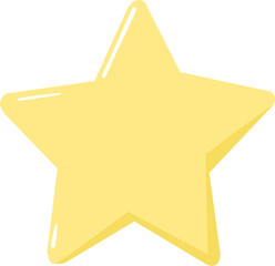 Yellow Star. Big Star Isolated.
