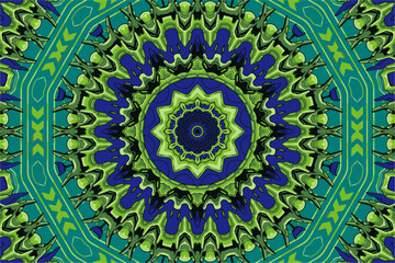 Colorful tribal ethnic festive abstract floral vector pattern. geometric mandala frame border