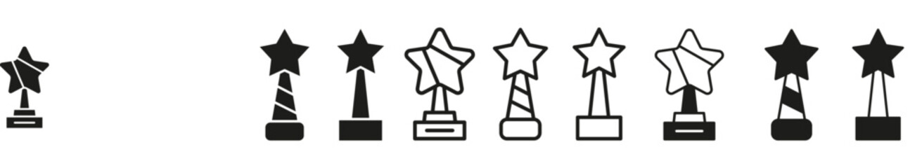 Cup icon vector set. Winner illustration sign collection. Premium symbol or logo.