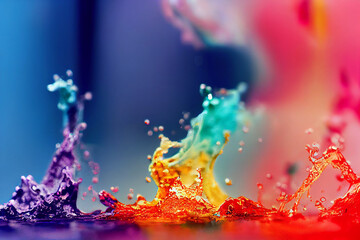 Abstract colourful water splash as background and pattern 2