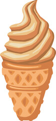 creamy ice cream cup waffle, sorbet, ice cream vector illustration