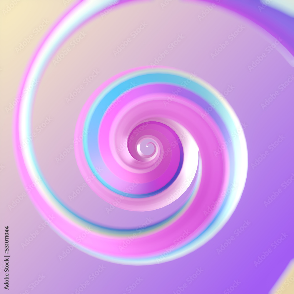 Poster Neon colored helix. Abstract multi colored pattern. Modern background. 3d rendering digital illustration