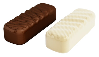 Chocolate bars. Transparent background.