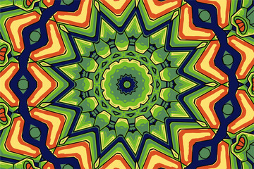 Colorful Greek Vector Mandala Pattern. Decorative Flower Background. Ethnic Tribal Style Background