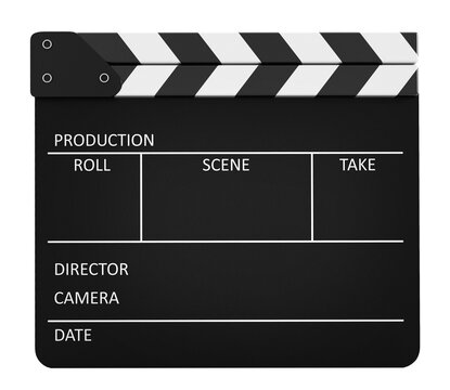 Fim slate Clapboard. Transparent background.