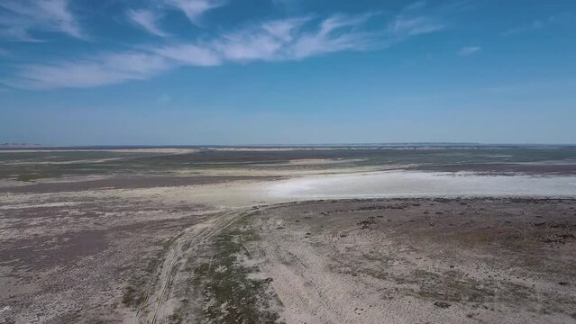 Dried Aral Sea In Kazakhstan, Aerial View