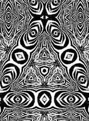 Fototapeta premium a decorative digital kaleidoscope pattern Zebra monochrome