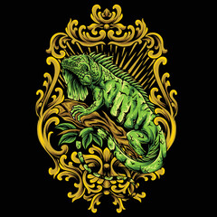 iguana vector design, can be used for posters, t-shirt designs, merch, etc