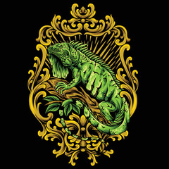 Obraz premium iguana vector design, can be used for posters, t-shirt designs, merch, etc