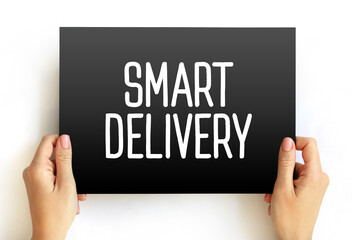 Smart Delivery text on card, concept background