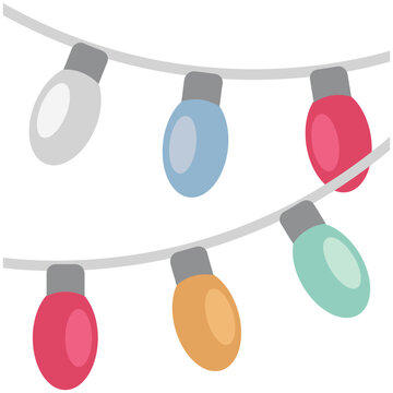 Christmas Lights Color Vector Icon which can easily modify

