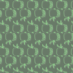 apples fruit vector seamless pattern
