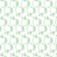 apples fruit vector seamless pattern