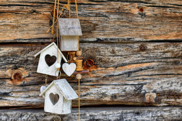 Decorative small wooden houses
