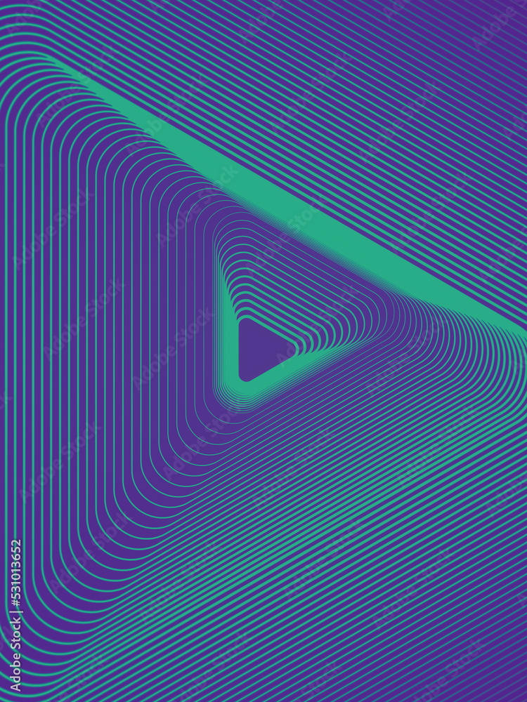 Poster Simple line pattern with trendy neon colored gradient. Geometric art background. 3d rendering digital illustration