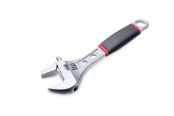 Adjustable wrench on a white isolated background
