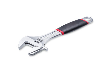 Adjustable wrench on a white isolated background