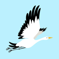 crane on a blue background