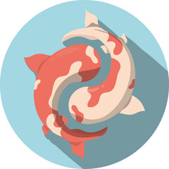 Pisces horoscope illustration | yin and yang Fishes artwork | fish and yang | modern design