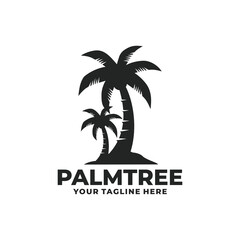 Palm tree simple flat logo. Coconut tree logo