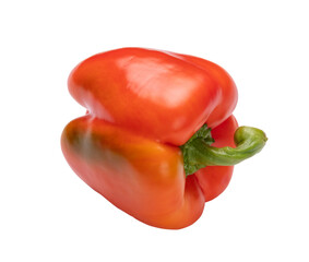 Red paprika pepper top view png background.